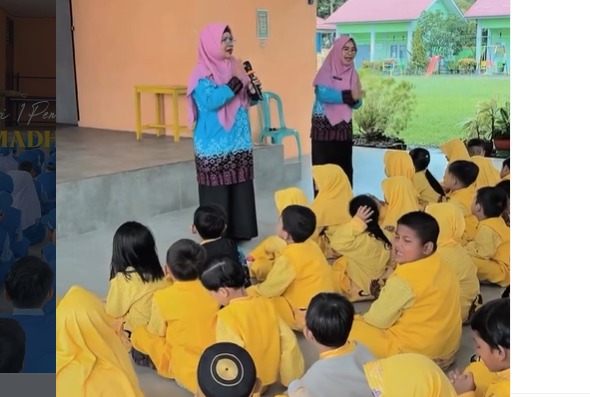 Aktivitas belajar mengajar di TK Negeri Bontang.